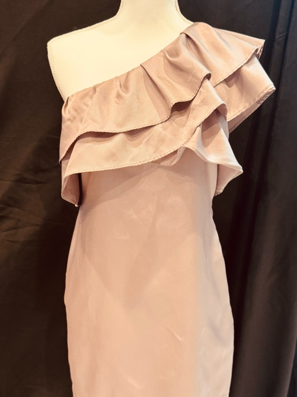 Apostrophe One-Shoulder Ruffle Dress